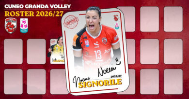 Pallavolo A1F – Per Noemi Signorile la prossima sarà la settima stagione consecutiva a Cuneo